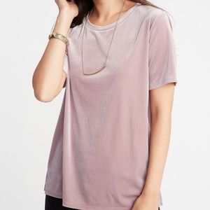 Blush Pink Velvet Tee
